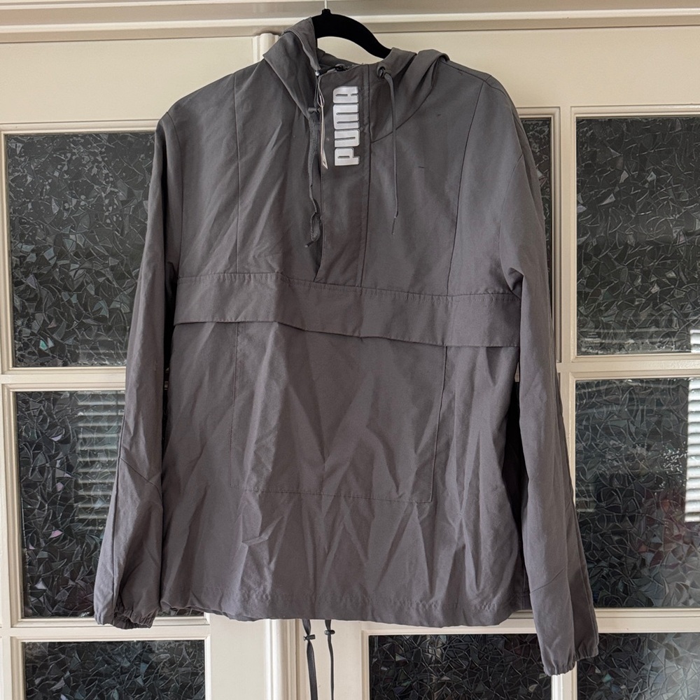 PUMA Charcoal Hooded Windbreaker